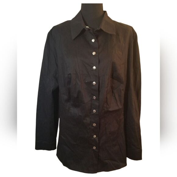 Corsett Black Top Blouse Ties In The Back.       C1 - Picture 3 of 5